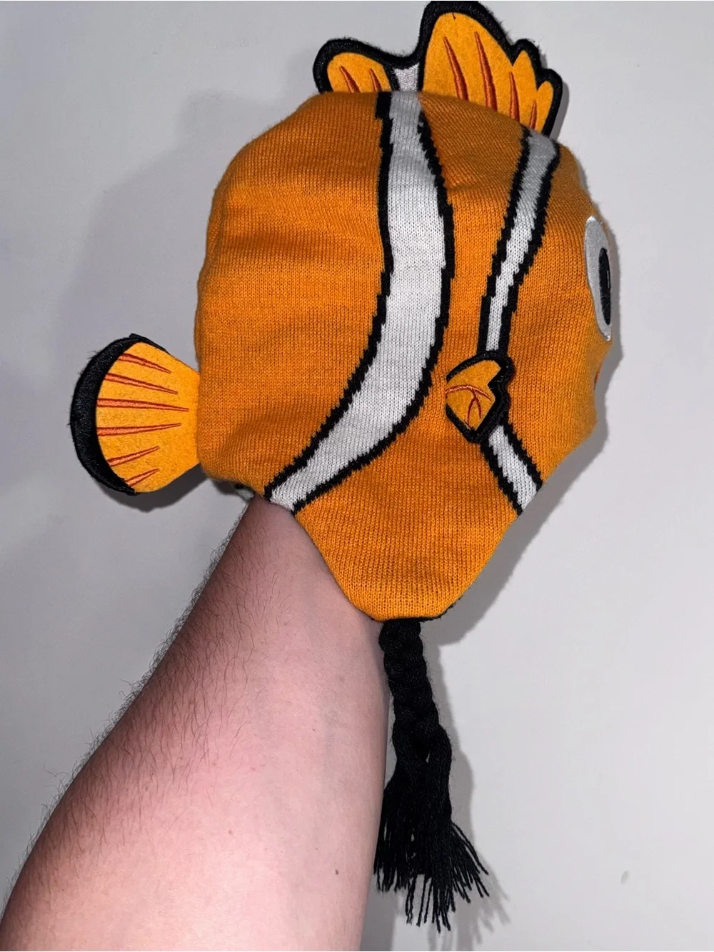 Disney Pixar Finding Nemo 3D Character Trapper Hat One Size Orange Ear Flap